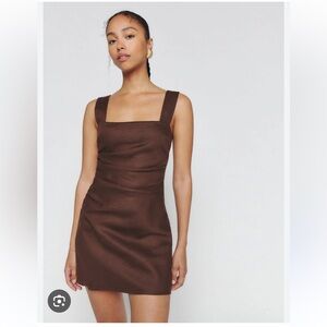 Reformation Kerrigan Dress Sz 0 in Brown Linen